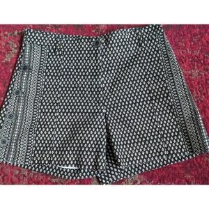 Anthropologie Cartonnier dress shorts Women 2 28 Brown White Stripe Side Button